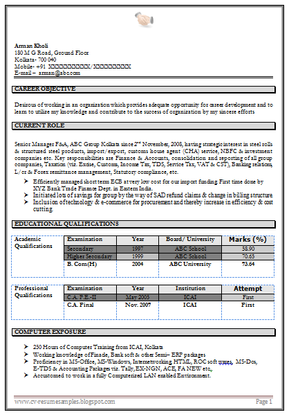 Title 6 experience resume